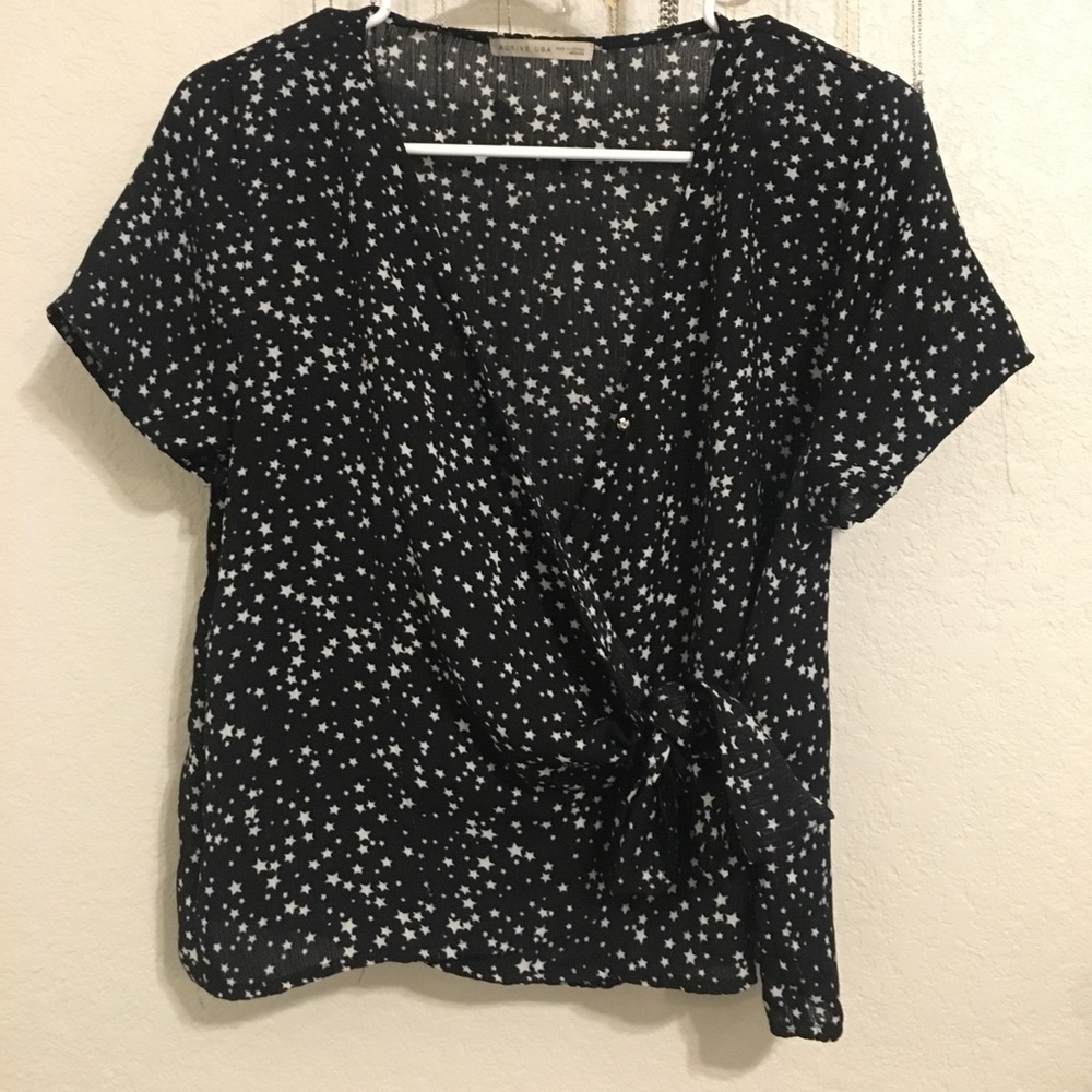 sheer star wrap/ tie top